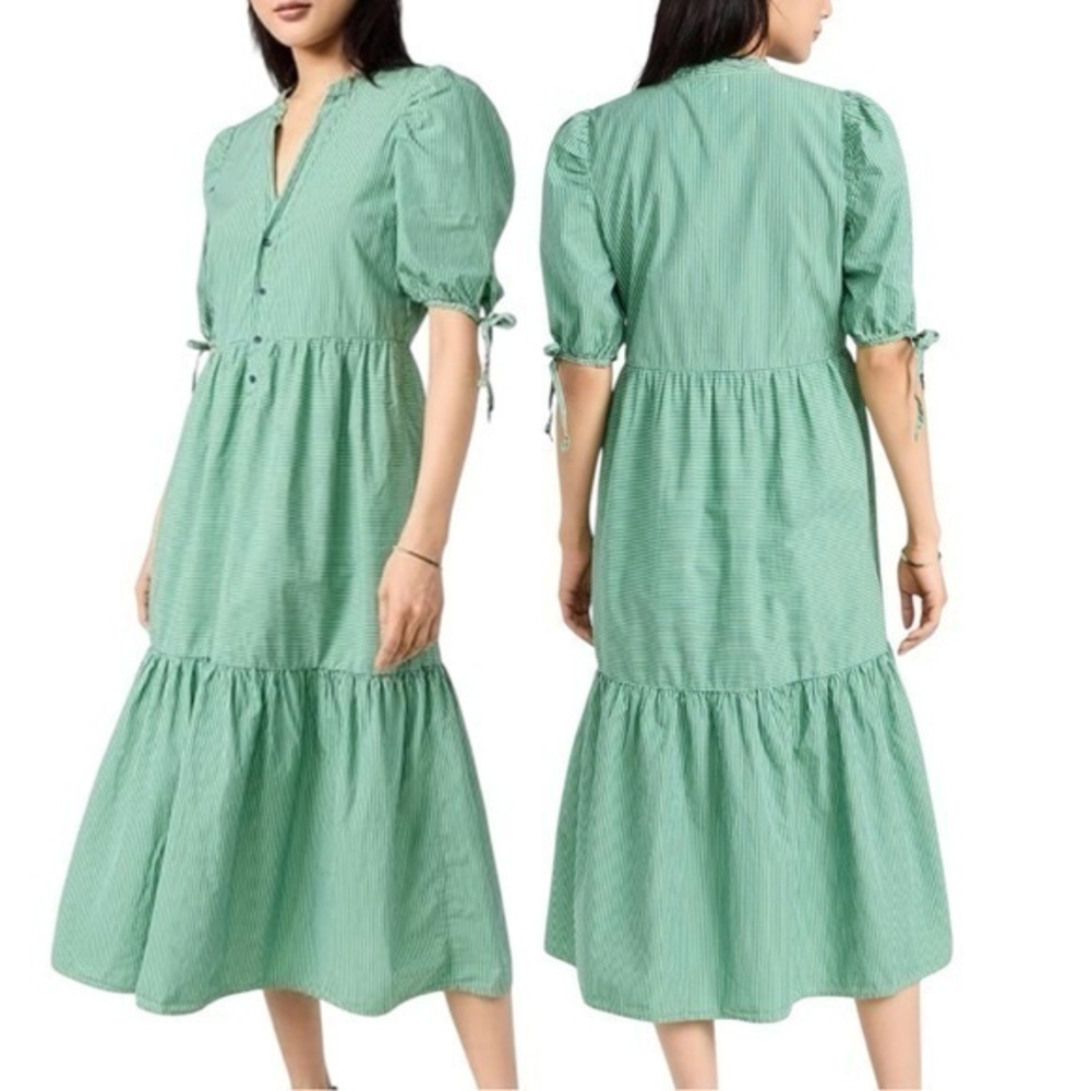 Nation LTD Dustin Midi Dress Havana Green Size XS REVOLVE